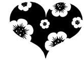 Mysigt hjärta med blommor
