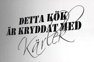 Väggtext - Svenska - Detta kök är kryddat med kärlek