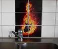 Gitarr med flames Kakeldekor