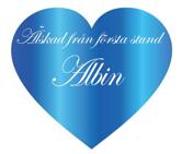 Älskad från första.. Blått Hjärta Valfritt namn
