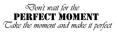Don't wait for the perfect moment...