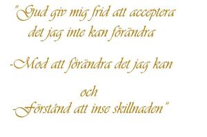 Väggtext - Svenska - Gud giv mig frid...