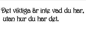 Väggtext - Svenska - Det viktiga är inte...