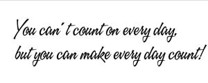 Väggtext - Engelska - You can't count on everyday, but you can make every day count!