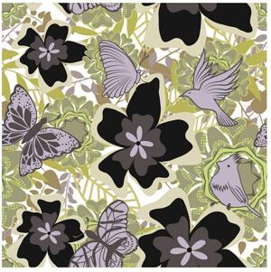 Kakeldekor - Kakeldekor Självhäftande - Blommor & fjärilar Svart/grå Kakeldekor