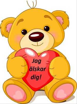 Väggdekor - Tryckta dekorer - Nalle - Jag älskar dig
