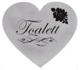 Toalett hjärta Silver