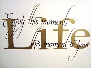 Väggtext - Miniatyr-väggord - Enjoy this moment, this moment is your LIFE