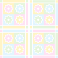 Pastellrutor med blommor Stora 4-pack Kakeldekor