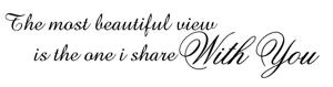 Väggtext - Engelska - The most beautiful view is the one I share With You