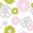 Söta blommor i rosa, grönt och vitt Kakeldekor