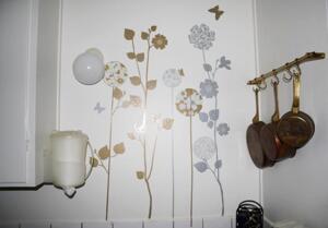 Väggdekor - Tryckta dekorer - Silver & Guld blomrankor