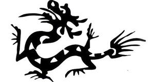 Väggdekor - Djur - Dansande kinesisk drake