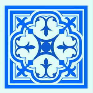 Kakeldekor - Kakeldekor Självhäftande - Mörkblå mönster Kakeldekor