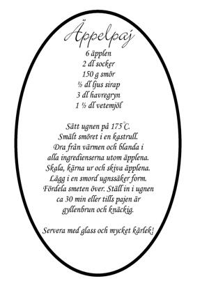 Väggtext - Hem & hushåll - Äppelpaj recept