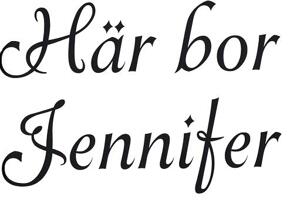 Väggtext - Svenska - Här bor - valfritt